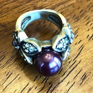 Heidi Daus “Unforgettable Lavaliere” purple pearl ring